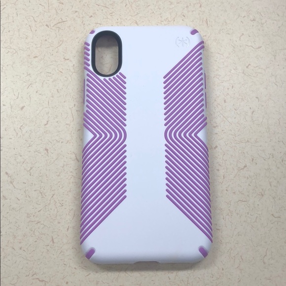 Speck iPhone X high impact phone case white purple - Picture 1 of 5